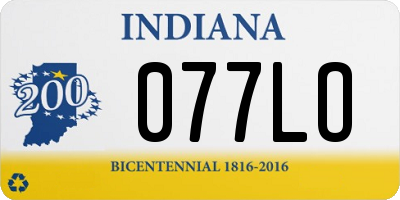 IN license plate 077LO