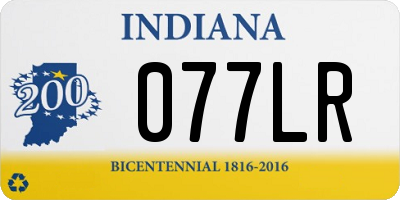 IN license plate 077LR