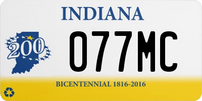 IN license plate 077MC