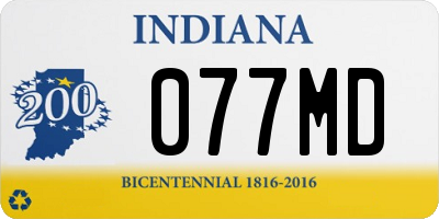 IN license plate 077MD