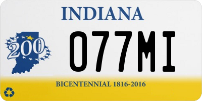 IN license plate 077MI
