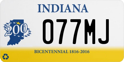 IN license plate 077MJ