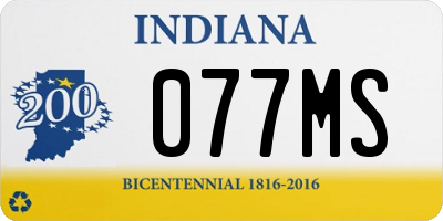 IN license plate 077MS