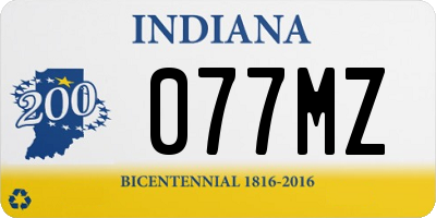IN license plate 077MZ