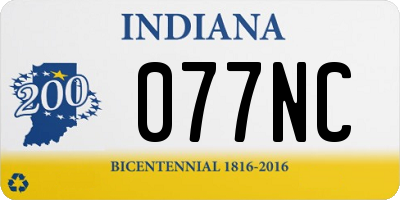 IN license plate 077NC