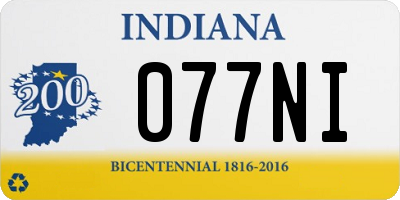 IN license plate 077NI