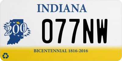 IN license plate 077NW