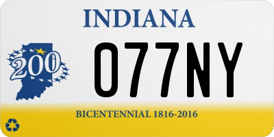 IN license plate 077NY