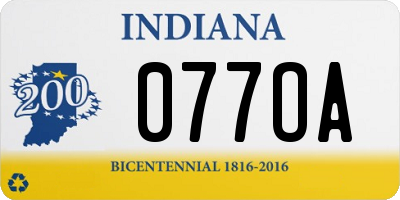 IN license plate 077OA