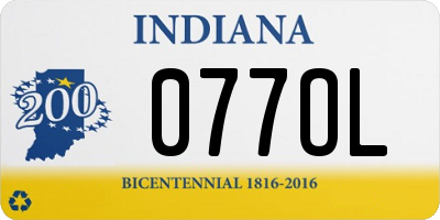 IN license plate 077OL