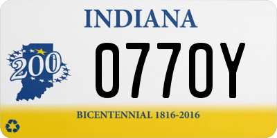 IN license plate 077OY