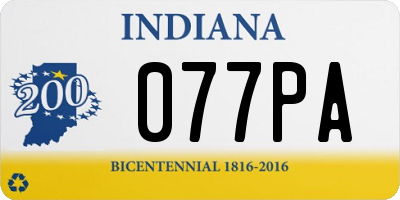 IN license plate 077PA