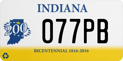 IN license plate 077PB