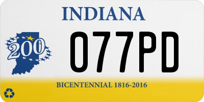 IN license plate 077PD