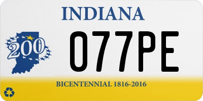 IN license plate 077PE