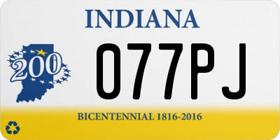 IN license plate 077PJ