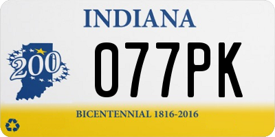 IN license plate 077PK