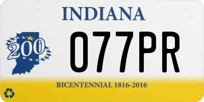 IN license plate 077PR