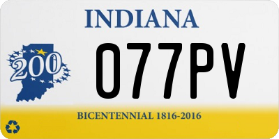 IN license plate 077PV