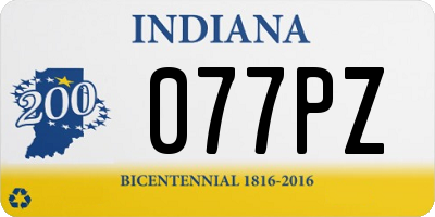 IN license plate 077PZ