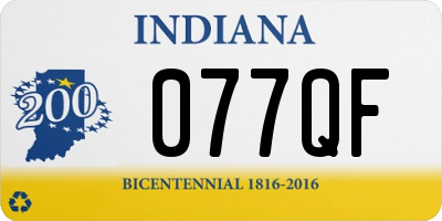 IN license plate 077QF