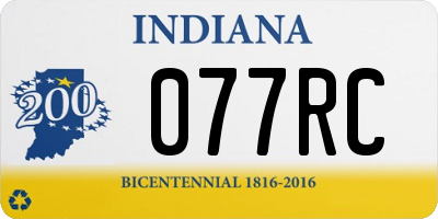 IN license plate 077RC