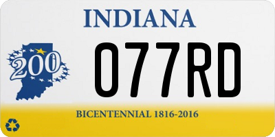 IN license plate 077RD