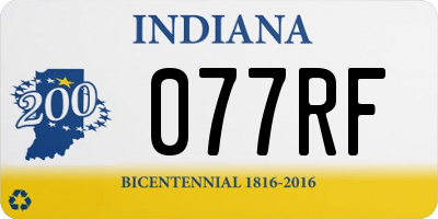 IN license plate 077RF