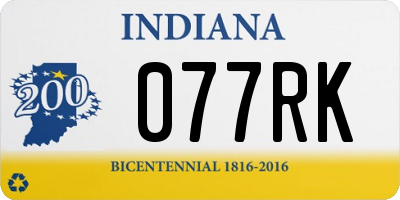 IN license plate 077RK