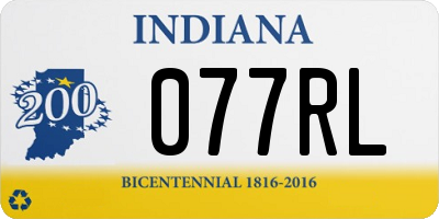 IN license plate 077RL