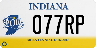 IN license plate 077RP