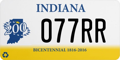 IN license plate 077RR