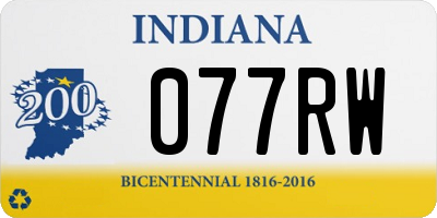 IN license plate 077RW