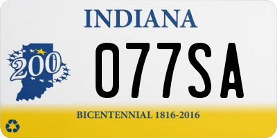 IN license plate 077SA