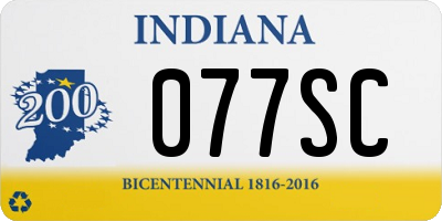 IN license plate 077SC