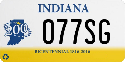 IN license plate 077SG