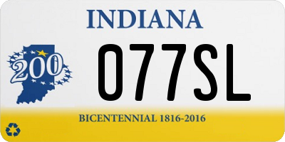 IN license plate 077SL