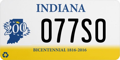 IN license plate 077SO