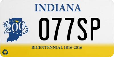 IN license plate 077SP