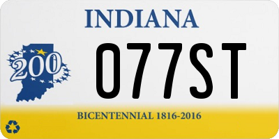 IN license plate 077ST