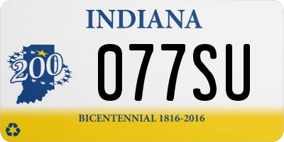 IN license plate 077SU