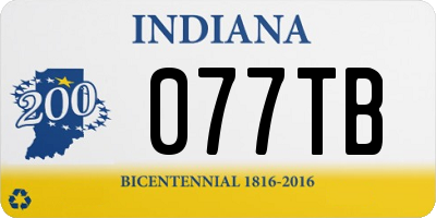 IN license plate 077TB