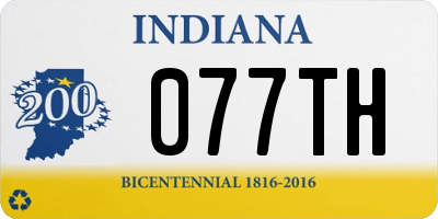 IN license plate 077TH