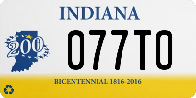 IN license plate 077TO