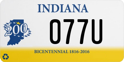 IN license plate 077U