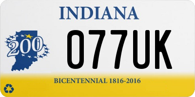 IN license plate 077UK