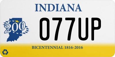 IN license plate 077UP