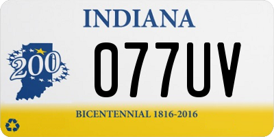 IN license plate 077UV