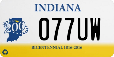 IN license plate 077UW