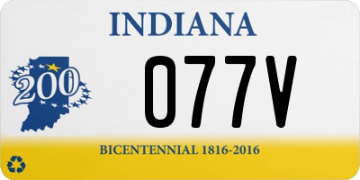 IN license plate 077V